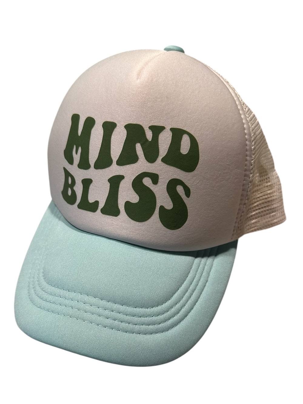NWT Bokeh Supply “Mind Bliss” Snapback Trucker Hat, One Size, Mesh Back Cotton